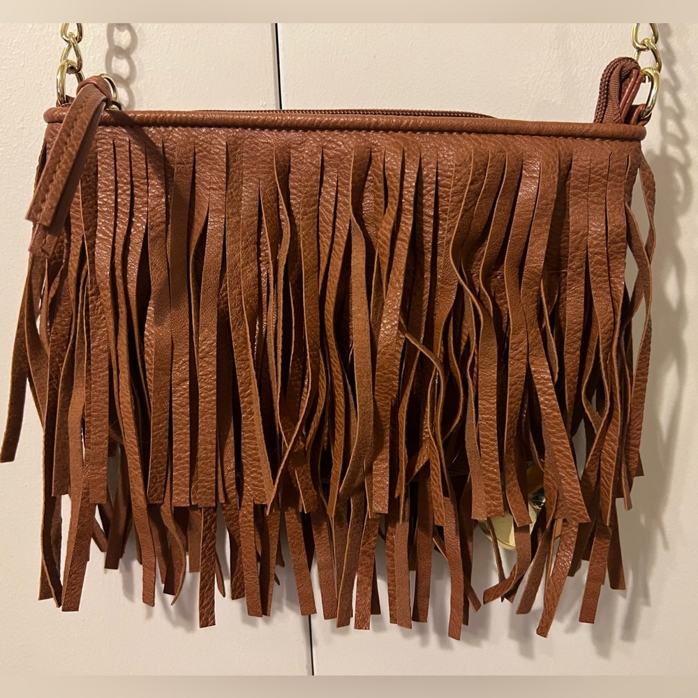 Brown Fringe Crossbody